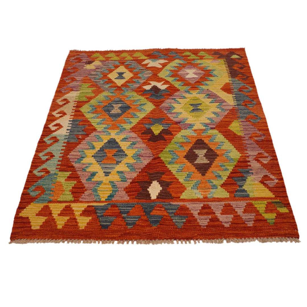 Hand Made Afghan Kilim 3' 3" x 4' 10" - No. AL98089