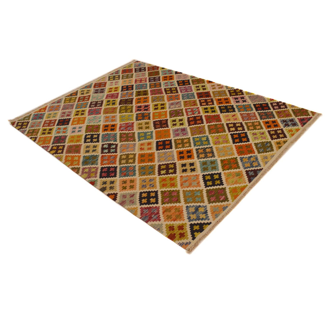 Hand Made Afghan Kilim 4' 11" x 6' 8" - No. AL70432