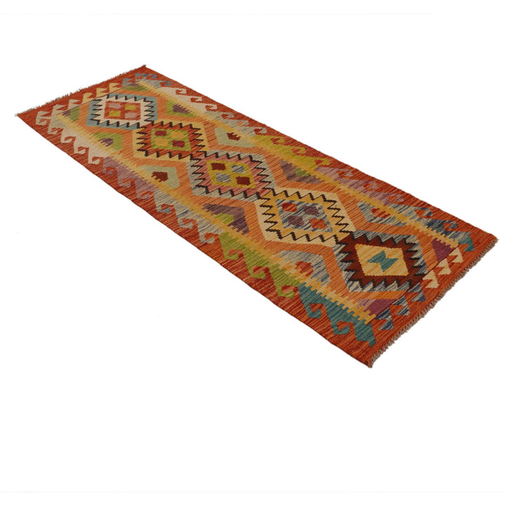 Hand Woven Wool Kelim Runner 2' 3"x 6' 7" - No. AL99864
