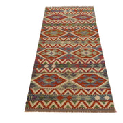 Handmade Turkish Design Wool Kilim Runner 2' 4"x 6' 5" - No. AL56956