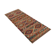 Handmade Turkish Design Wool Kilim Runner 2' 4"x 6' 5" - No. AL56956