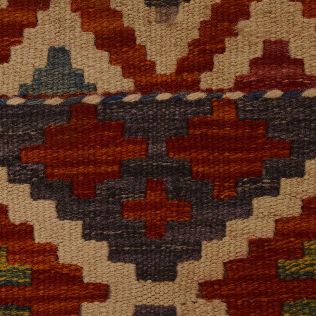 Handmade Turkish Design Wool Kilim Runner 2' 4"x 6' 5" - No. AL56956