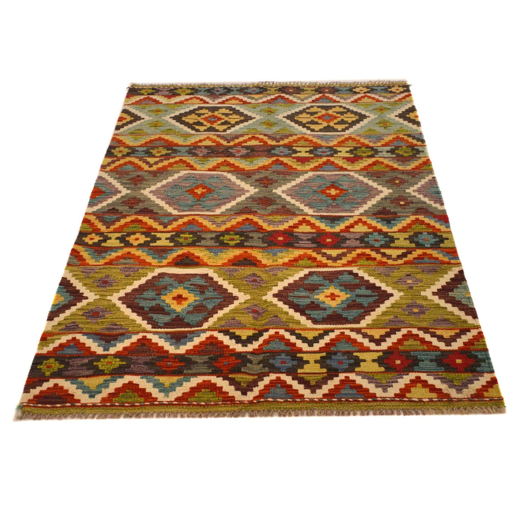 Hand Made Afghan Kilim 3' 5" x 5' 2" - No. AL91095