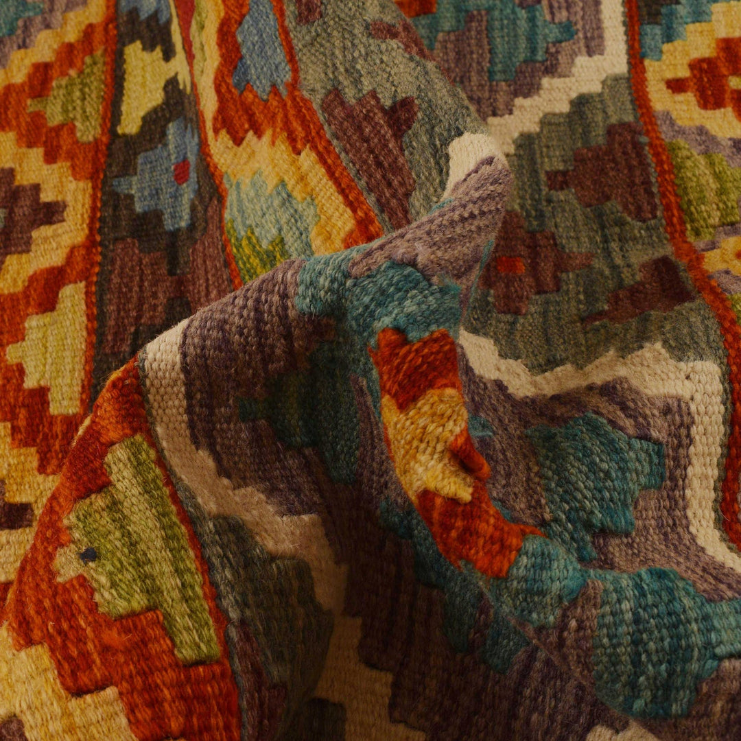 Hand Made Afghan Kilim 3' 5" x 5' 2" - No. AL91095