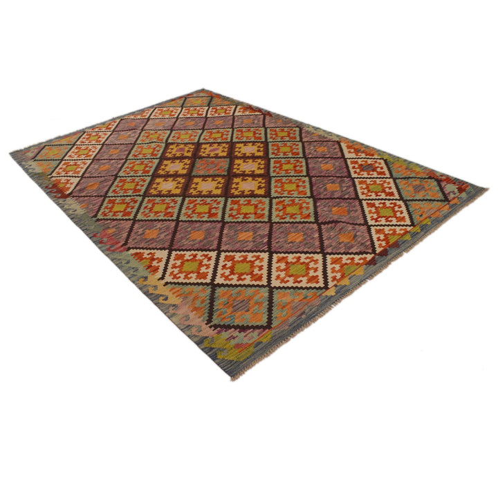 Handmade Afghan Vegetable Kilim 5' 9" x 8' 5" - No. AL73189