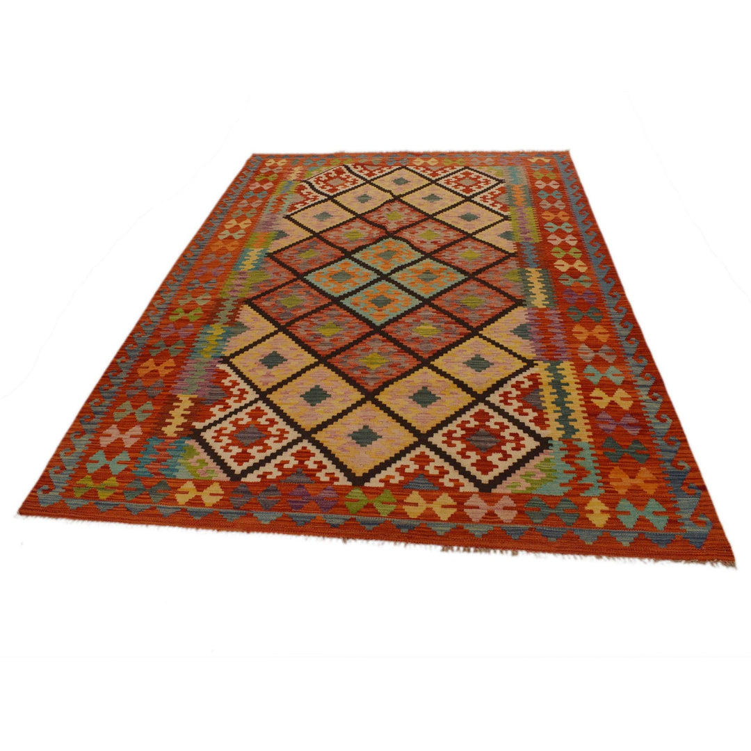 Hand Made Afghan Kilim 5' 10" x 8' 6" - No. AL50442