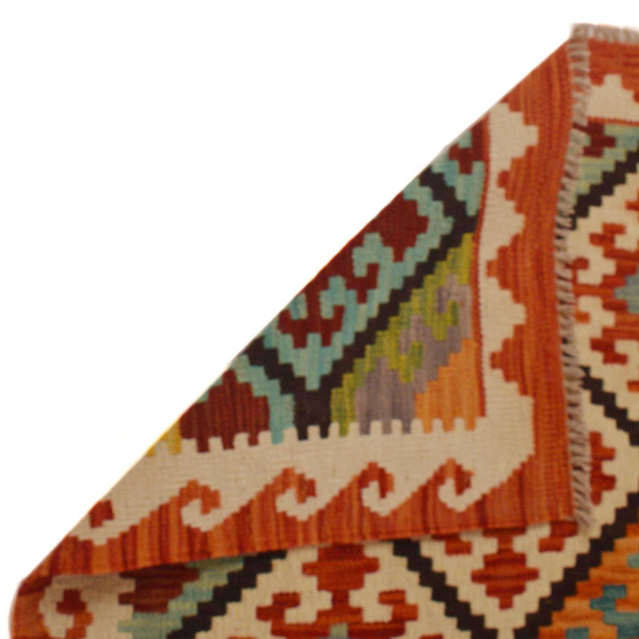 Colorful Flat-Weave Wool Kilim 5' 11" x 8' 8" - No. AL81585
