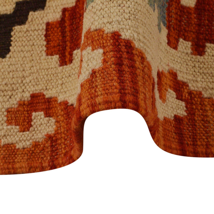 Colorful Flat-Weave Wool Kilim 5' 11" x 8' 8" - No. AL81585