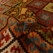 Colorful Flat-Weave Wool Kilim 5' 11" x 8' 8" - No. AL81585