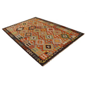 Colorful Flat-Weave Wool Kilim 5' 10" x 8' 2" - No. AL70122