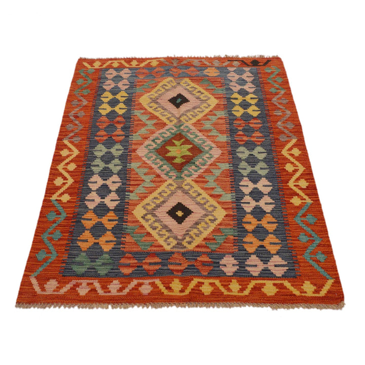 Handmade Vegetable Kilim 3' 4" x 4' 11" - No. AL80148
