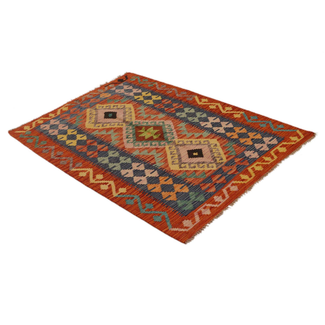 Handmade Vegetable Kilim 3' 4" x 4' 11" - No. AL80148