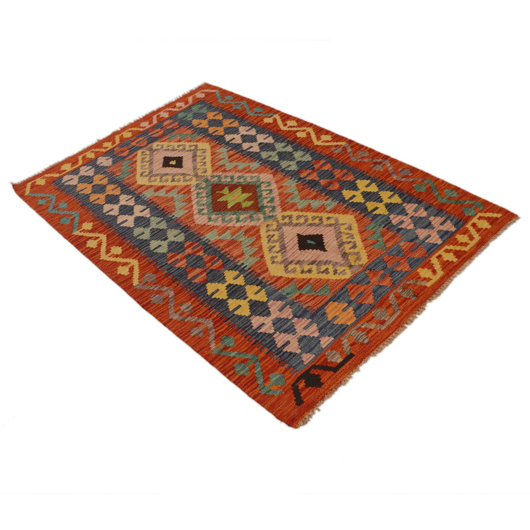 Handmade Vegetable Kilim 3' 4" x 4' 11" - No. AL80148