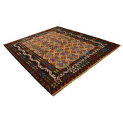 Colorful Flat-Weave Wool Kilim 8' 4" x 9' 9" - No. AL74808