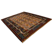 Colorful Flat-Weave Wool Kilim 8' 4" x 9' 9" - No. AL74808