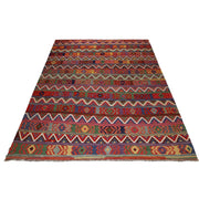 Colorful Flat-Weave Wool Kilim 9' 8" x 12' 9" - No. AL38371