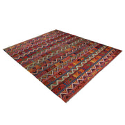 Colorful Flat-Weave Wool Kilim 9' 8" x 12' 9" - No. AL38371