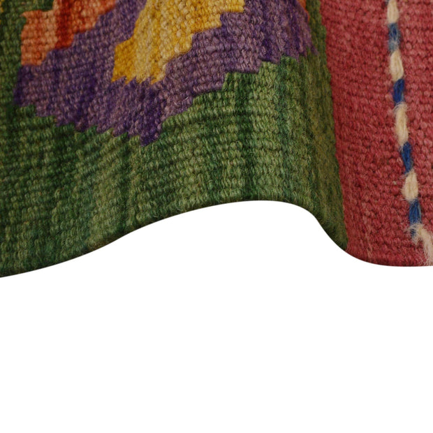 Colorful Flat-Weave Wool Kilim 9' 8" x 12' 9" - No. AL38371