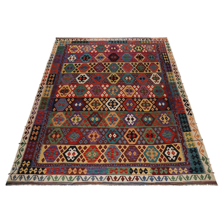 Hand Knotted Afghan Style Kilim 9' 10" x 13' 1" - No. AL41024