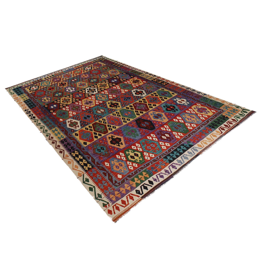Hand Knotted Afghan Style Kilim 9' 10" x 13' 1" - No. AL41024