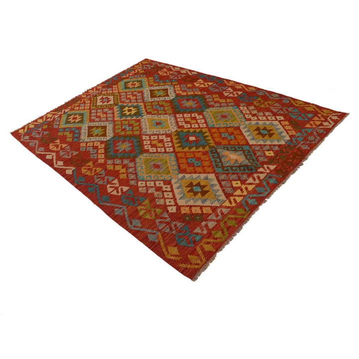 Hand Woven Wool Kelim 5' 1" x 6' 9" - No. AL65205