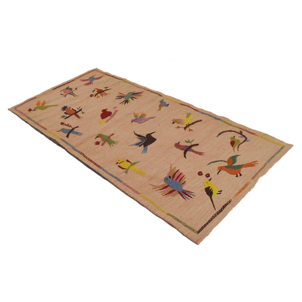 Pakistani Embroidery Kilim Runner 3' 3"x 6' 10" - No. AL93027