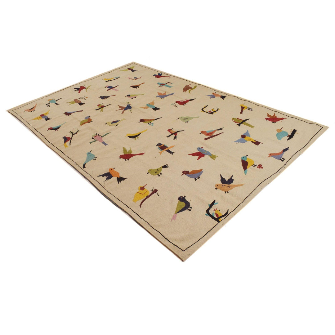 Hand Knotted Embroidery Kelim 6' 6" x 9' 9" - No. AL33728