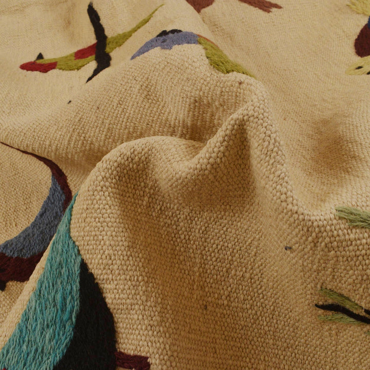 Hand Knotted Embroidery Kelim 6' 6" x 9' 9" - No. AL33728