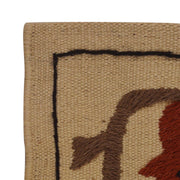 Beige Embroidery Flat Weave Kilim 2' 5" x 4' 0" - No. AL22632