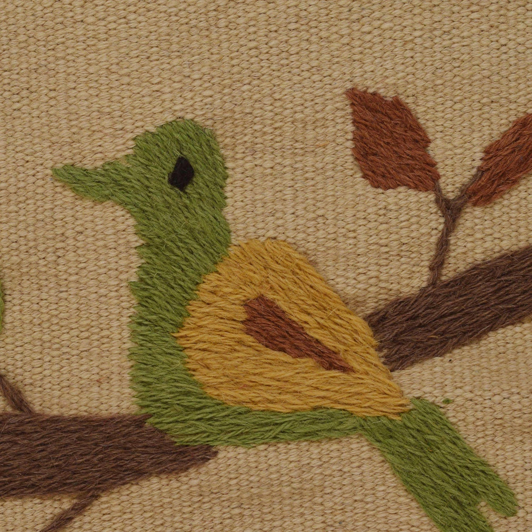 Beige Embroidery Flat Weave Kilim 2' 5" x 4' 0" - No. AL22632