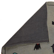 Gray Color Embroidery Flat Weave Kilim 3' 11" x 5' 9" - No. AL66633