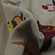 Gray Color Embroidery Flat Weave Kilim 3' 11" x 5' 9" - No. AL66633