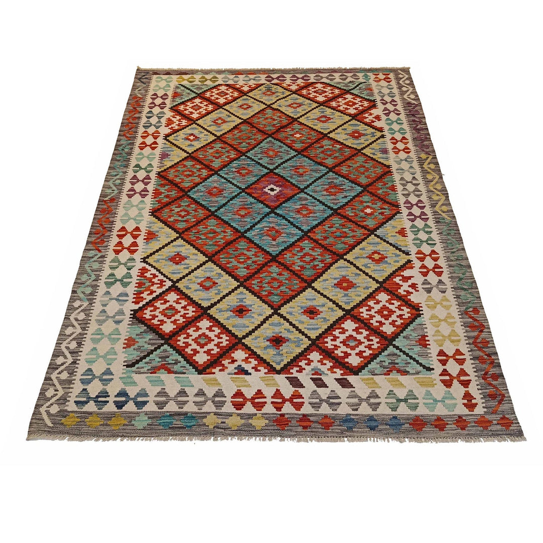 Hand Knotted Flatweave Kilim 5' 6" x 8' 1" - No. AL29293