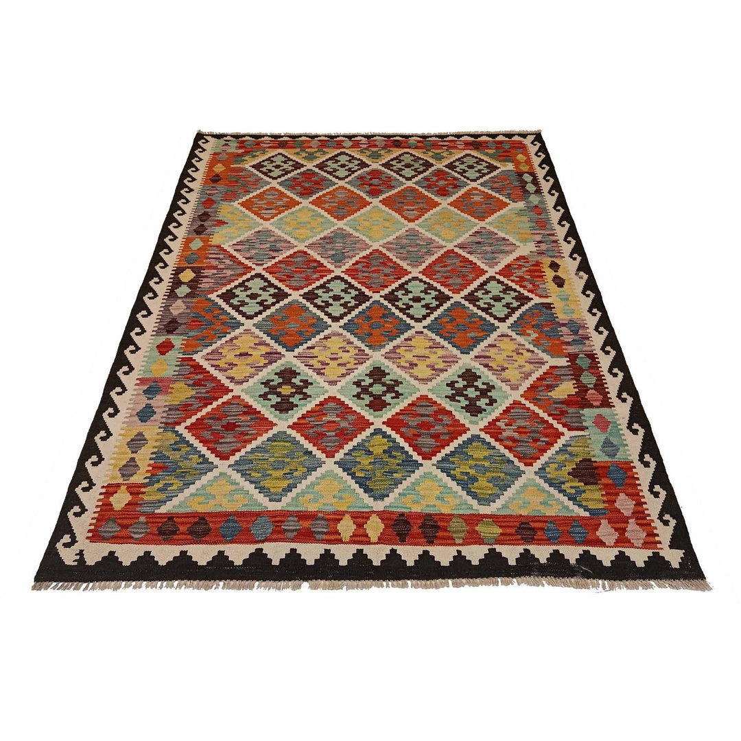 Handmade Vegetable Kilim 4' 11" x 6' 7" - No. AL50828
