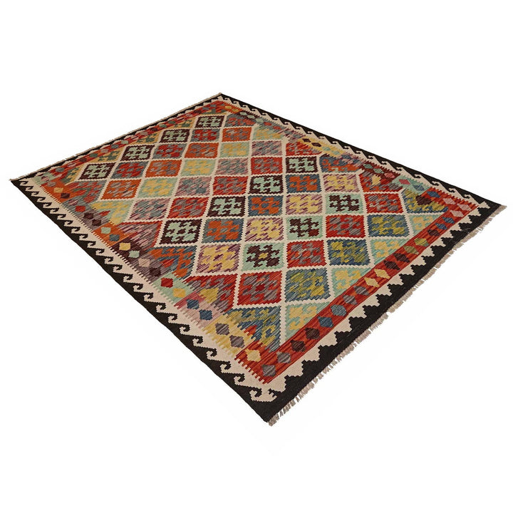 Handmade Vegetable Kilim 4' 11" x 6' 7" - No. AL50828