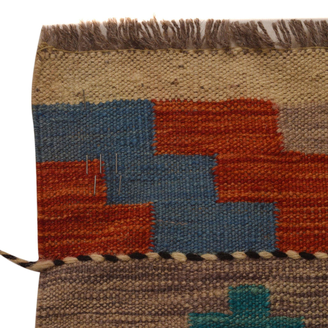 Hand Knotted Afghan Style Kilim Runner 2' 3" x 6' 9" - No. AL62255