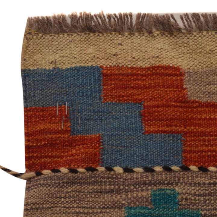 Hand Knotted Afghan Style Kilim Runner 2' 3" x 6' 9" - No. AL62255