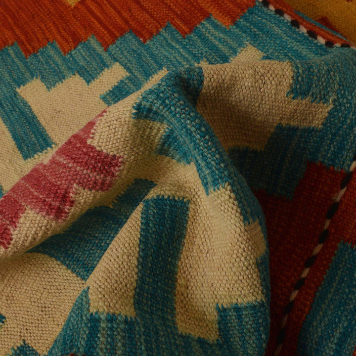 Hand Knotted Afghan Style Kilim Runner 2' 3" x 6' 9" - No. AL62255