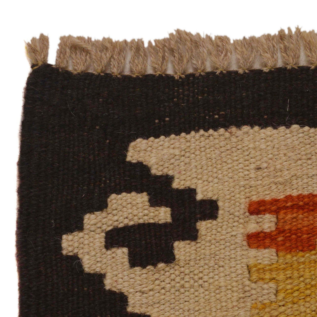 Multi Color ful Flat-Weave Wool Kilim 3' 5" x 5' 1" - No. AL51295