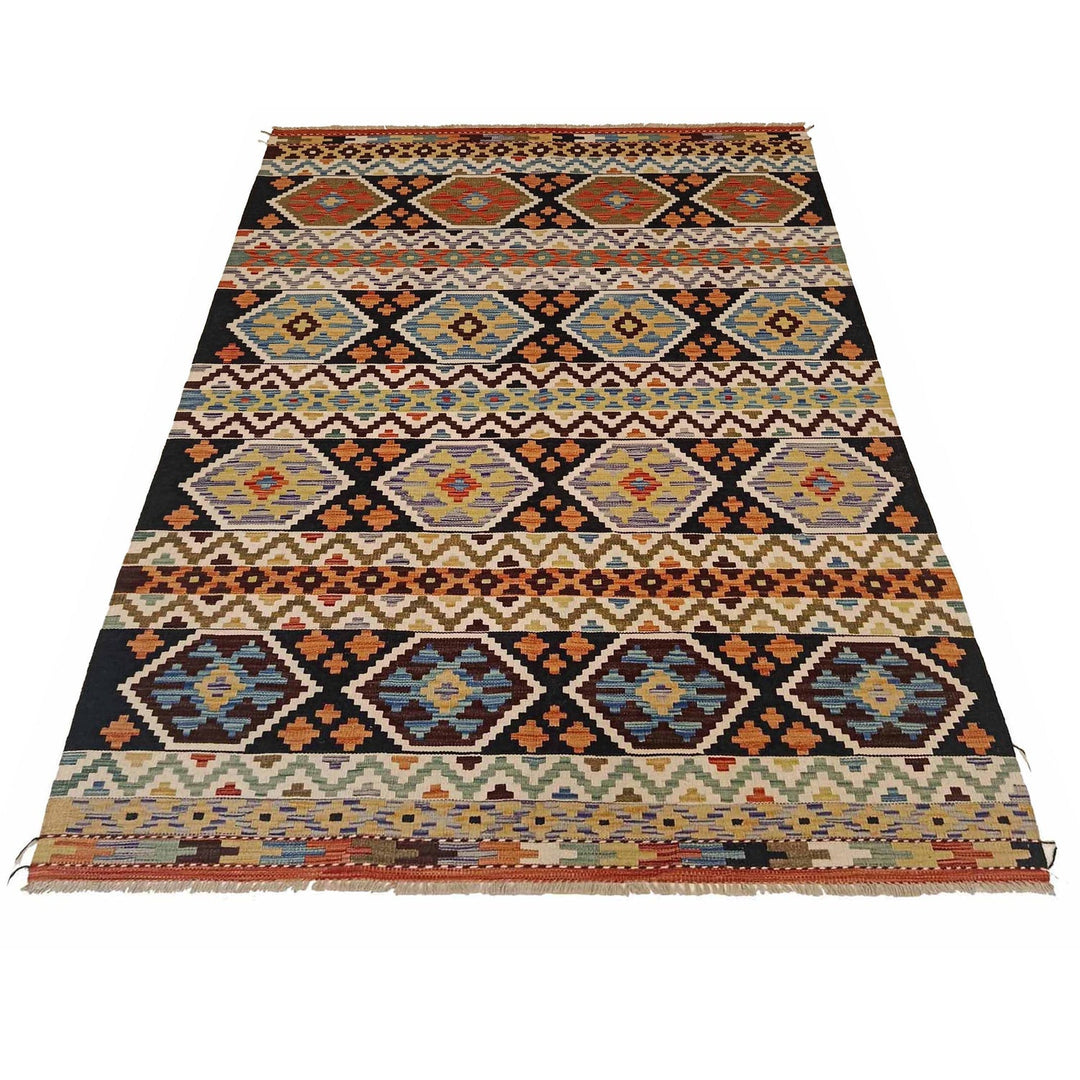 Handmade Afghan Vegetable Kilim 4' 10" x 8' 5" - No. AL70140