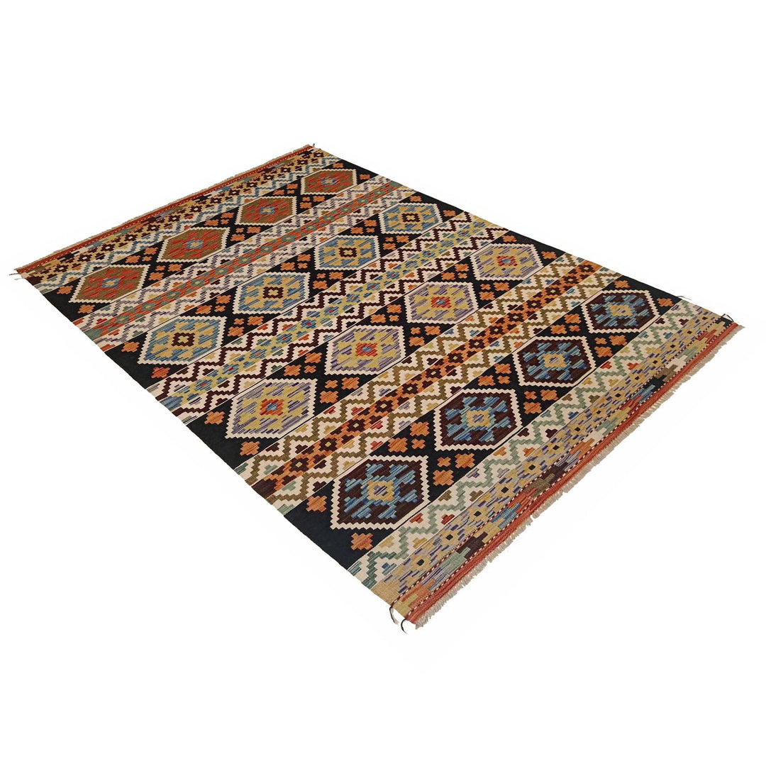 Handmade Afghan Vegetable Kilim 4' 10" x 8' 5" - No. AL70140