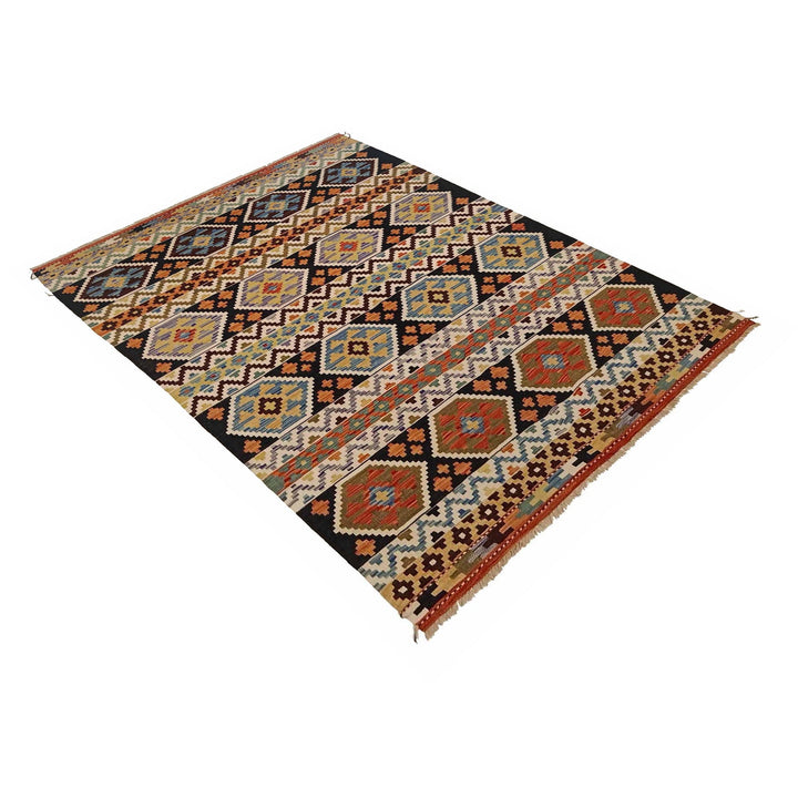 Handmade Afghan Vegetable Kilim 4' 10" x 8' 5" - No. AL70140