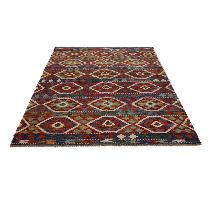 Handmade Afghan Vegetable Kilim 5' 1" x 6' 9" - No. AL35617