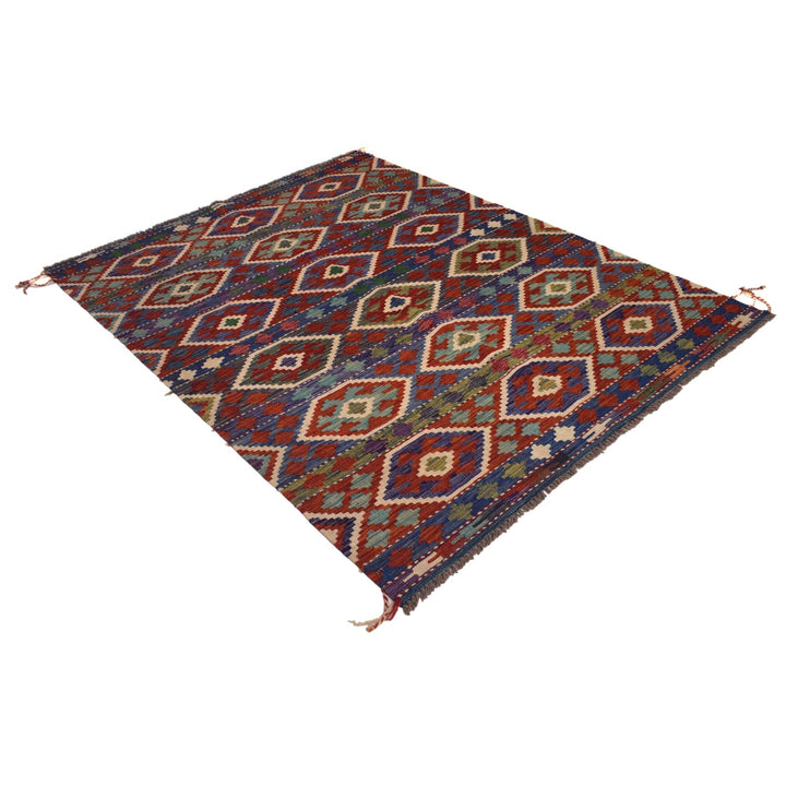 Handmade Afghan Vegetable Kilim 5' 1" x 6' 9" - No. AL35617