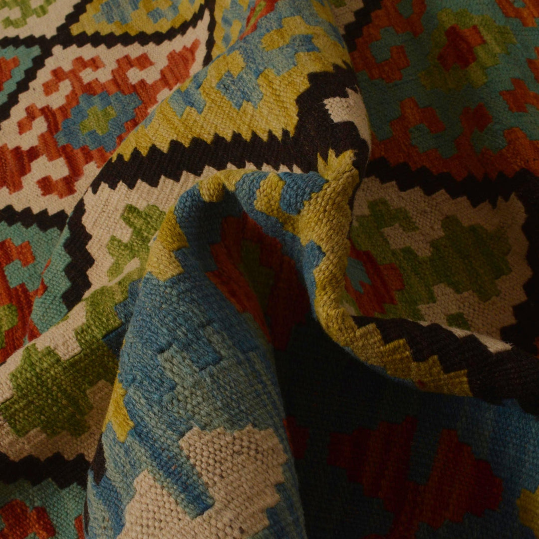 Hand Woven Wool Kelim 5' 1" x 6' 11" - No. AL63794