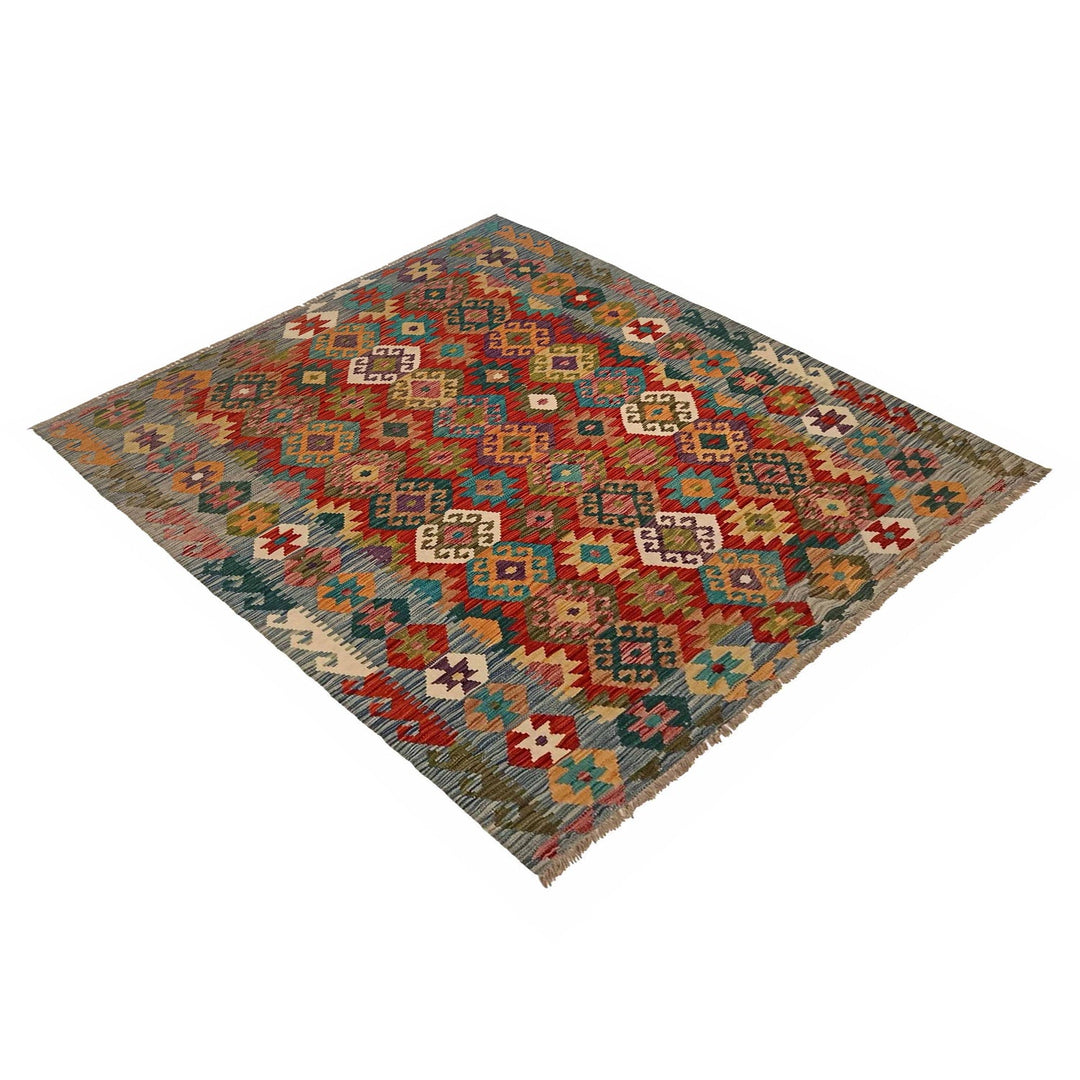 Handmade Turkish Design Wool Kilim 4' 11" x 6' 5" - No. AL16812