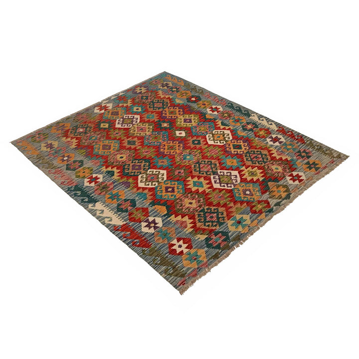 Handmade Turkish Design Wool Kilim 4' 11" x 6' 5" - No. AL16812