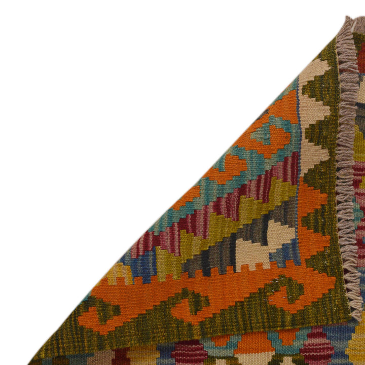 Afghan Vegetable Kilim Runner 1' 10" x 6' 4" Flat-Weave field