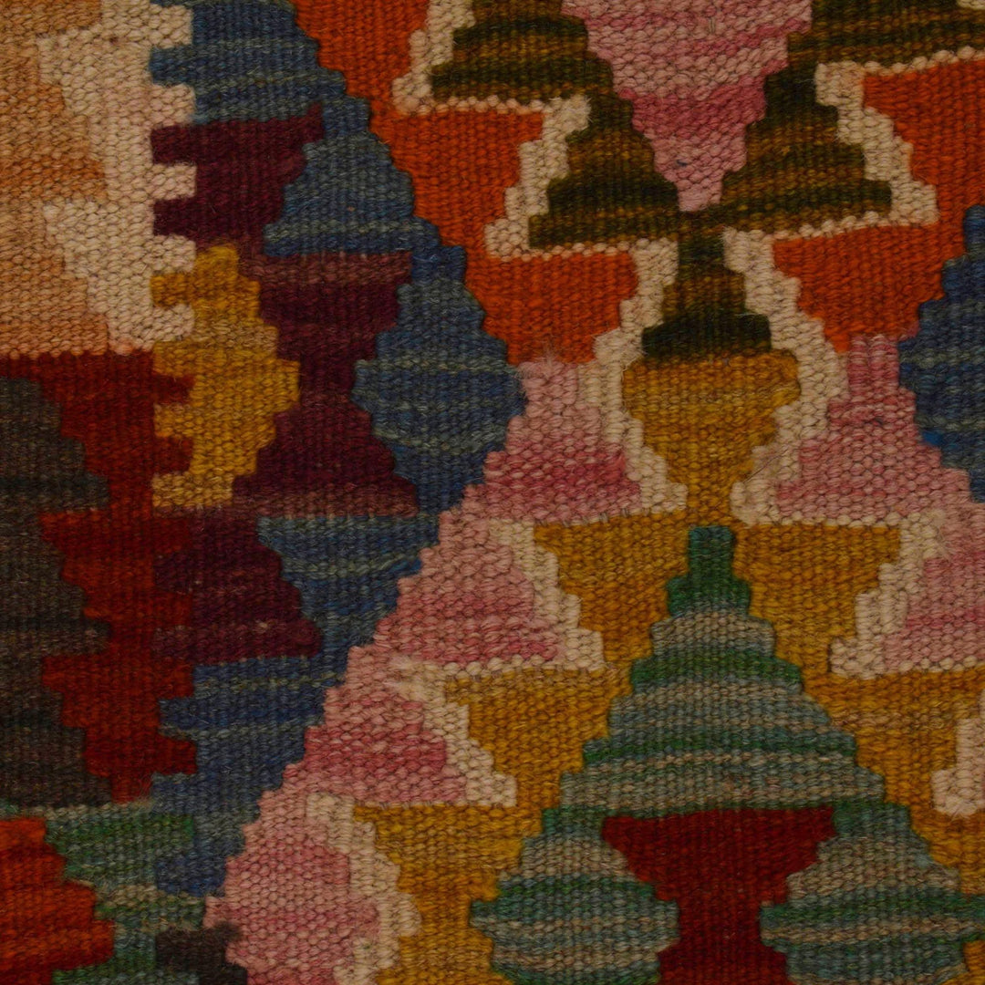 Hand Woven Wool Kelim Runner 1' 10" x 9' 5" - No. AL27365