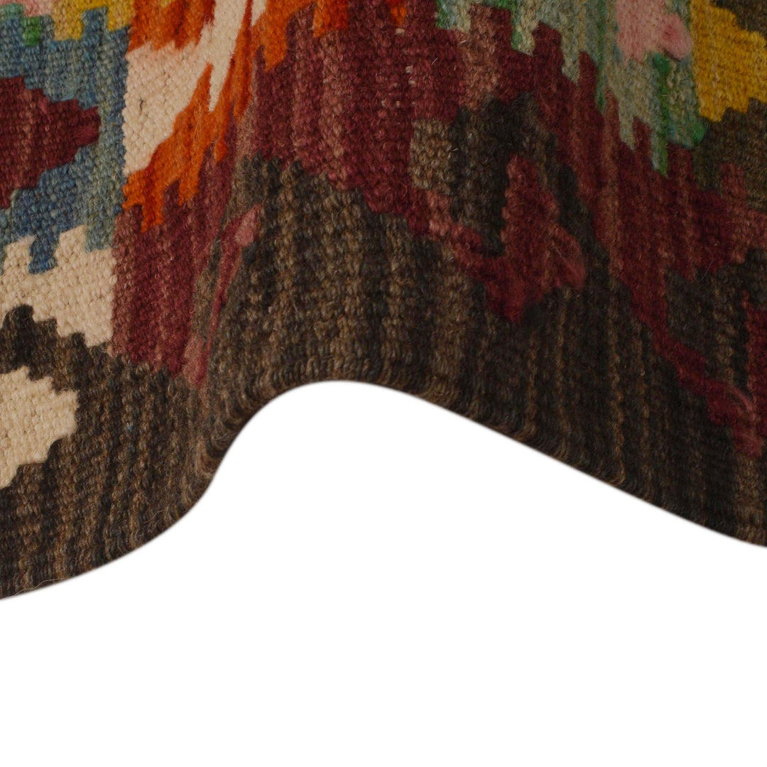 Hand Woven Wool Kelim Runner 1' 10" x 9' 5" - No. AL27365